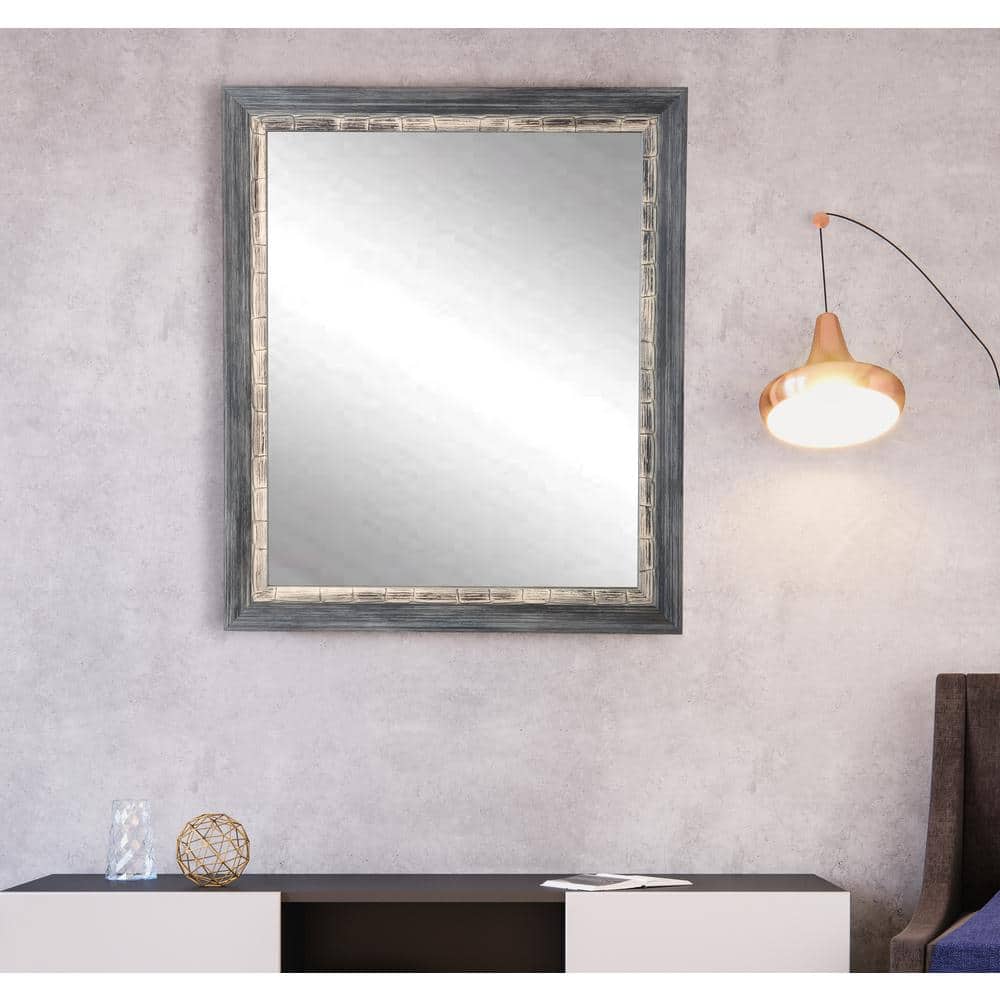 BrandtWorks Medium Rectangle Weathered Gray/Blue Contemporary Mirror (36 in. H x 32 in. W) -  BM021M2