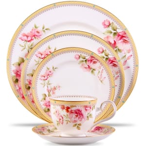 Hertford (White) Bone China 5-Piece Place Setting, Service for 1