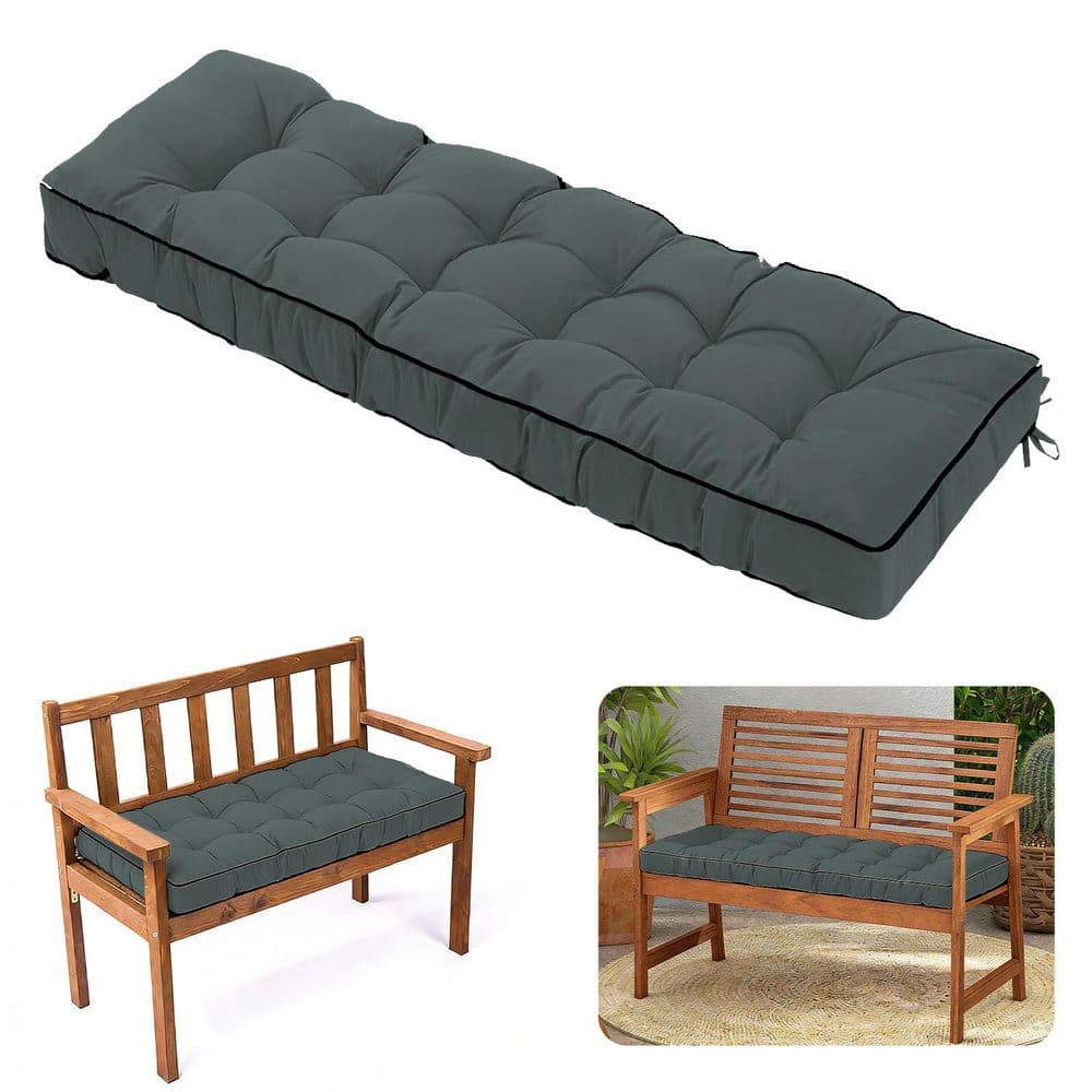 FABRICK × have a good time CUSHION YLLN 63 in. x 20 in. Outdoor Tufted Bench Cushion for Patio