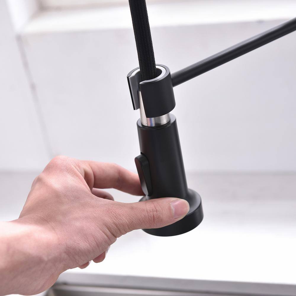 Matte Black Touchless Pull-Down Kitchen Faucet with Soap Dispenser