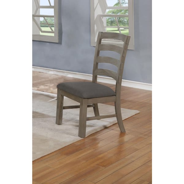 Best Quality Furniture Linda 2-Pack Gray Linen Fabric Dining Chair