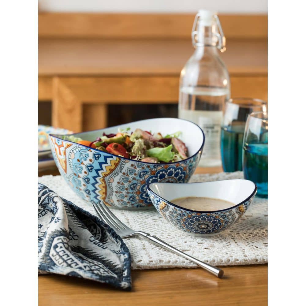 2-Tiered Ceramic Chip and Dip Bowls with Serving Stand, Multi-Purpose Serving Set for Appetizers, Light-colored Boho price history on PriceWatchPro