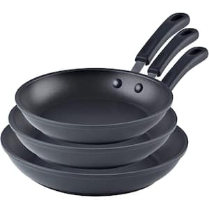 Professional Hard Anodized Aluminum Nonstick Saute Fry Omelet Pan 3-Piece Set, 8"/9.5"/12"