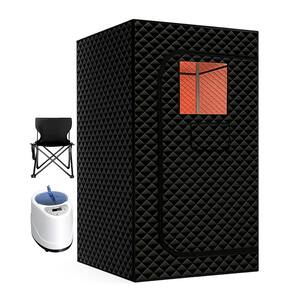 JOMEED 1-Person Indoor Portable Zip Sauna with Chair CC142 - The