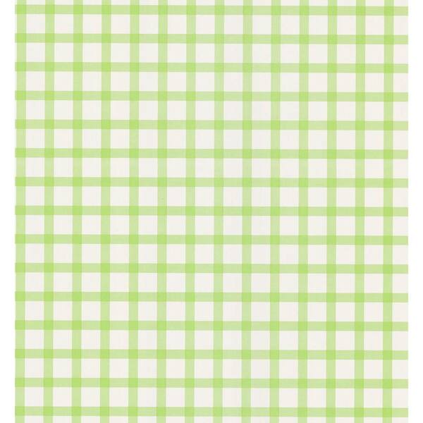 National Geographic Lime Green Plaid Wallpaper Sample