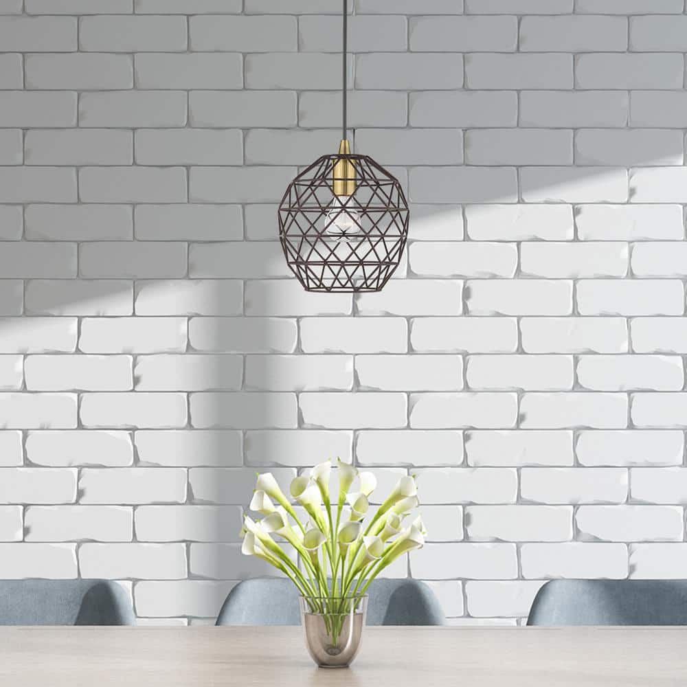 Bronze Geometric Globe Mini Pendant Light with LED