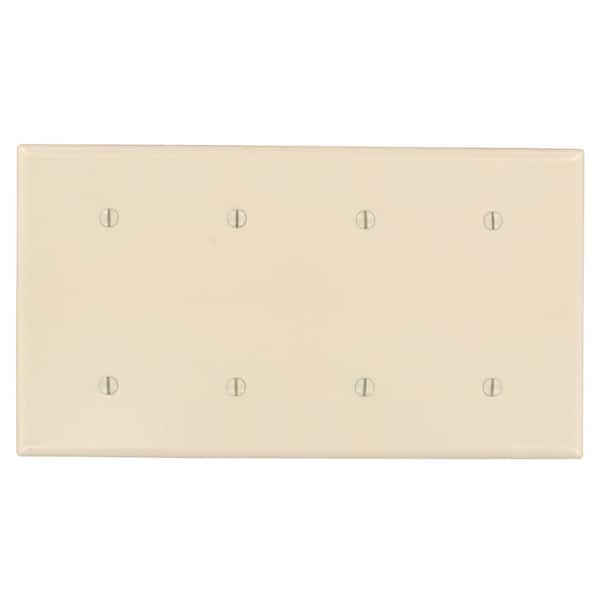 4-Gang Ivory Blank Plate Plastic Strap Mount Standard Wall Plate (1-Pack) 86057