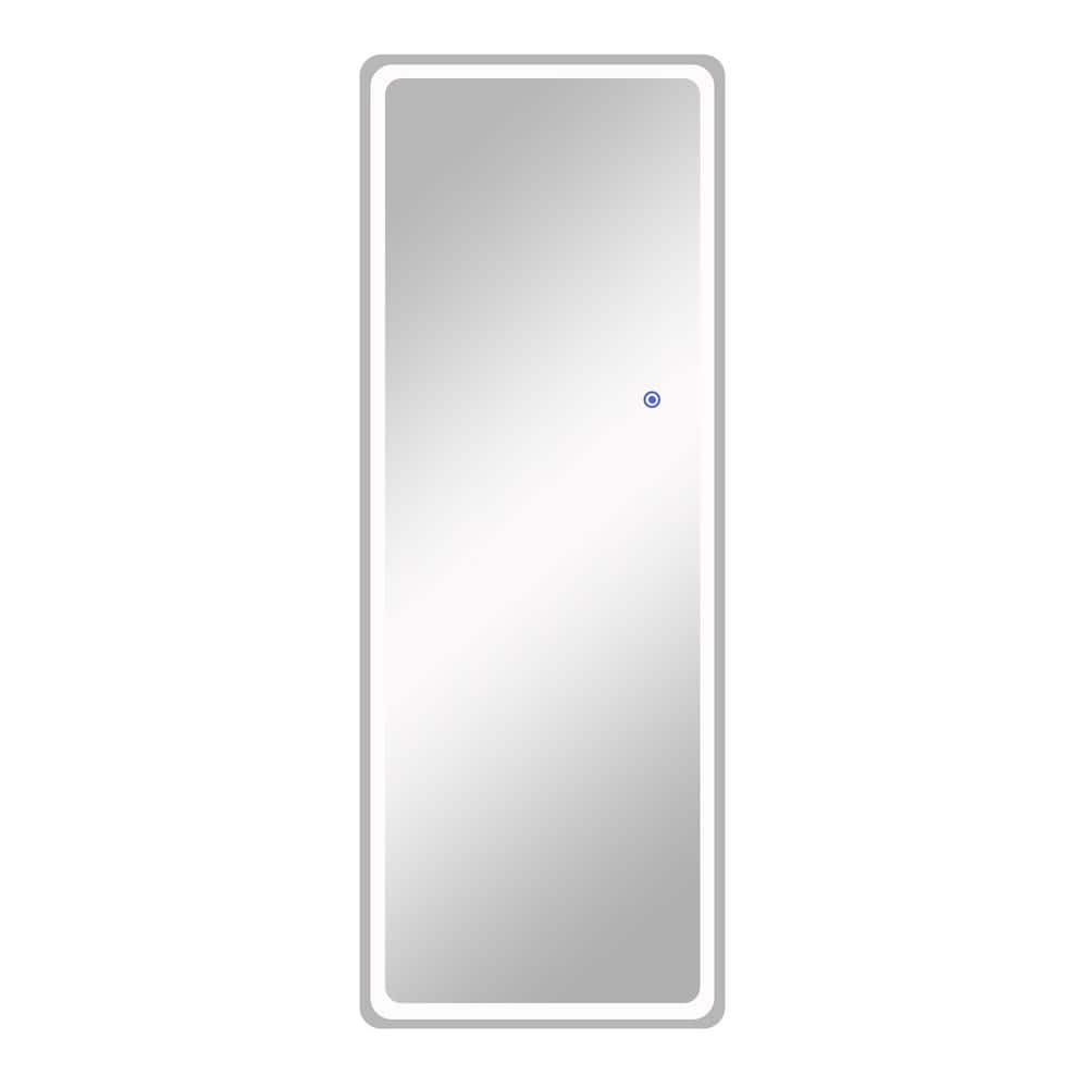 White 16 in W x 63 in. H LED Morden Rectangular Alloy Aluminum Frameless Mi