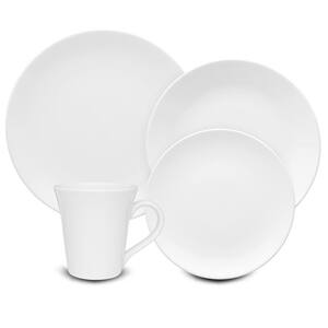 Euro Ceramica White Essential 16-Piece Casual Porcelain Dinnerware Set ...