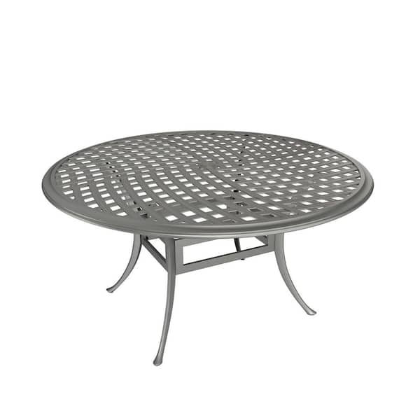 53-Inch Modern Design Round Cast Aluminum Outdoor Table for 4-6 People