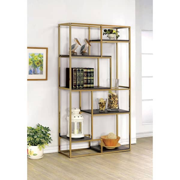Furniture of America Bowynne 70.25 in. Champagne Glam Steel Furniture of America Bowynne 70.25 in. Champagne Glam Steel