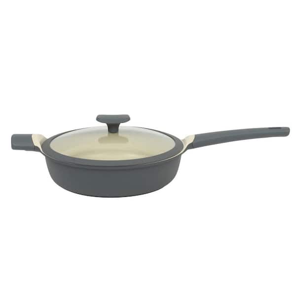 Rooney 4.1 qt. Ceramic Nonstick Cast Aluminum Saute Pan with Lid in Grey