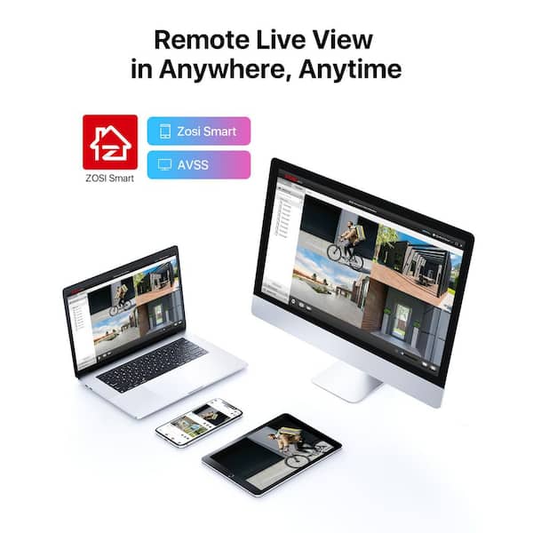 H.265 Plus 8-Channel 3K-Lite DVR Home Security Camera System with 8 Wired 1080P FHD Outdoor Bullet/Dome Cameras White