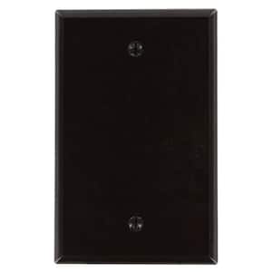 1-Gang No Device Blank Wallplate, Midway Size, Thermoset, Box Mount, Brown