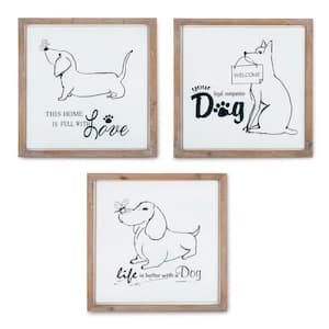 Metal Dog Wood Wall Decor