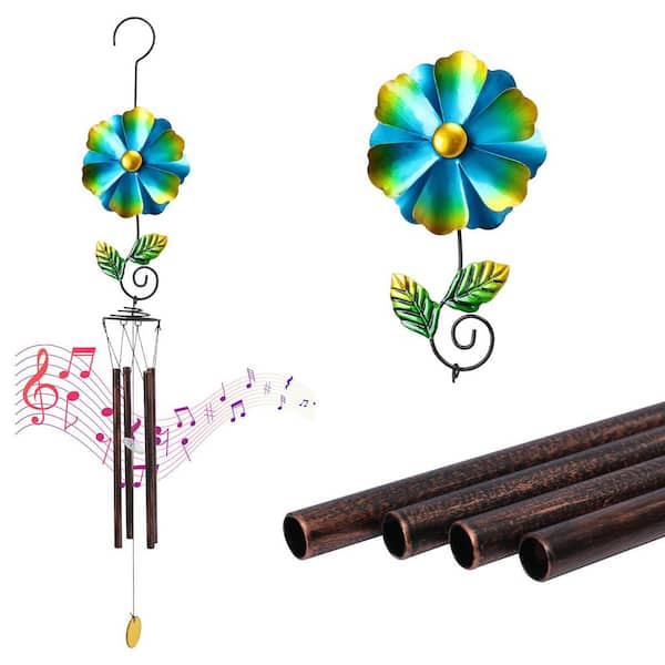 37 inch Rotary Windmill & Wind Chime Combination, Hanging Wind Chime, For Outdoor, Yard, Garden, Lawn, Multicolor