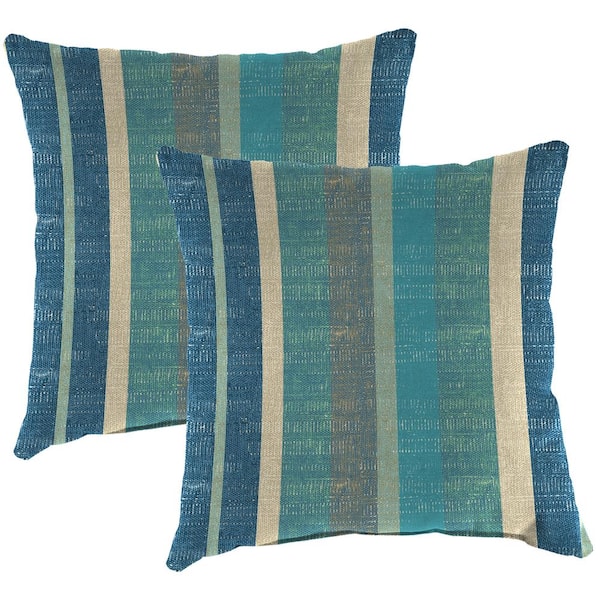 22 in. L x 22 in. W x 8 in. T Square Outdoor Throw Pillow in Bristal Bashful (2-Pack)