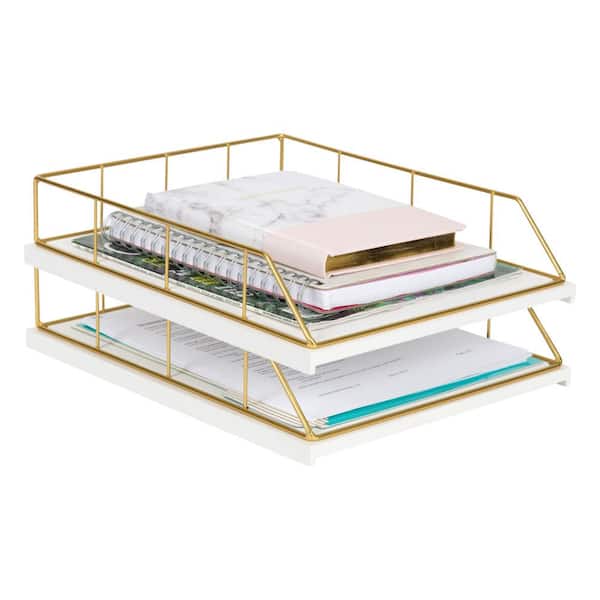  Modern 8.5x11 Stackable Paper Trays - White - 8 Pack