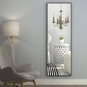 Normcore 59.1 in. x 20.1 in. Modern Rectangle Metal Aluminum Alloy Black Floor Standing Full Length Wall Mirror