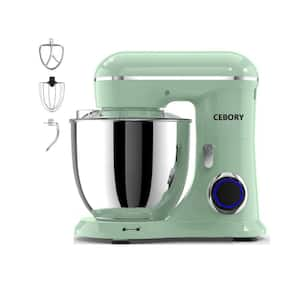 3-in-1 6.5 Qt. 10-Speed Stainless Steel Steel Stand Mixer with Pulse Button, Bowl, Dough Hook, Beater and Whisk in Green