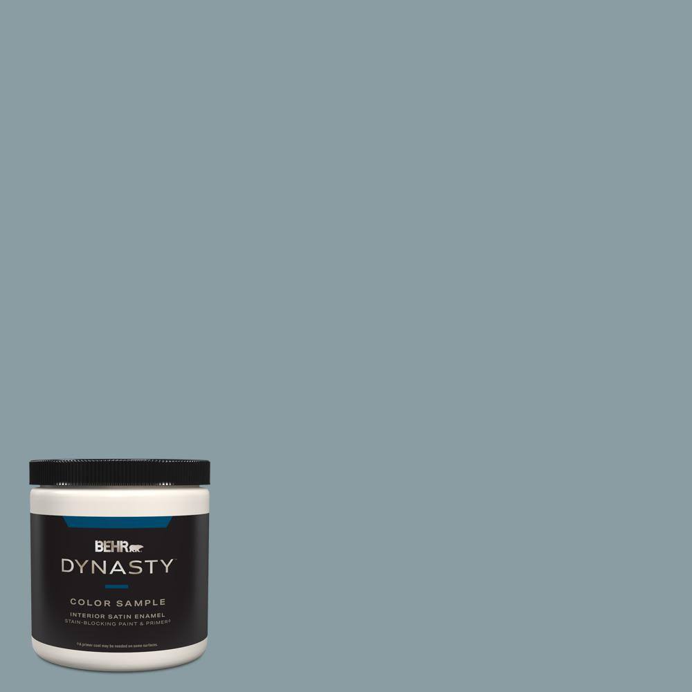 BEHR DYNASTY 8 oz. 540F4 Shale Gray Satin Enamel StainBlocking Interior/Exterior Paint