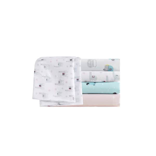 Intelligent Design Novelty 4-Piece Grey Llamas Microfiber Full Print Sheet Set