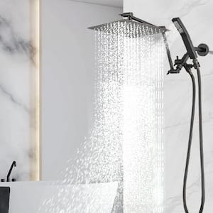 2-Spray 10 in. Wall Mount Dual Shower Head Fixed and Handheld Shower Head 1.5GPM in Oil Rubbed Bronze