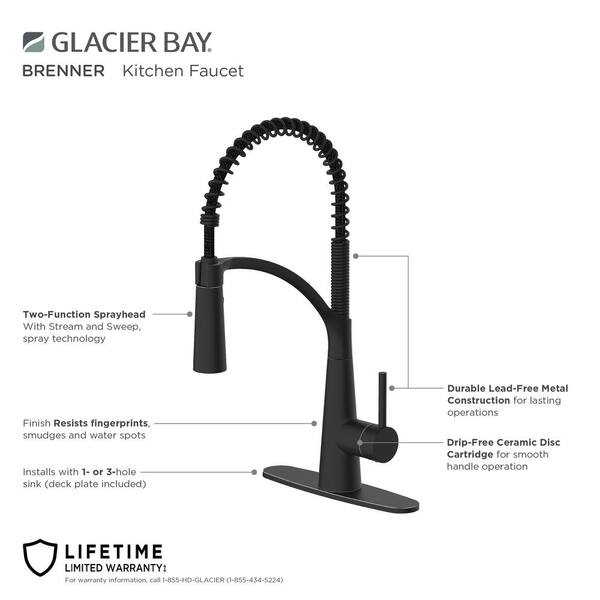Brenner Commercial Style Single-Handle Pull-Down Sprayer Kitchen Faucet in Oil Rubbed Bronze Finish Brenner Commercial Style Single-Handle Pull-Down Sprayer Kitchen Faucet in Oil Rubbed Bronze Finish