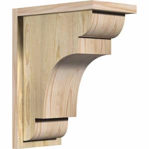 8 in. x 14 in. x 18 in. New Brighton Rough Sawn Douglas Fir Corbel with Backplate