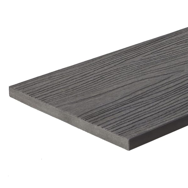 Unbranded 1 in. x 12 in. x 12 ft. Sylvanix Elite Capped Composite Fascia -Lake Grey Square Edge Fully Encapsulated