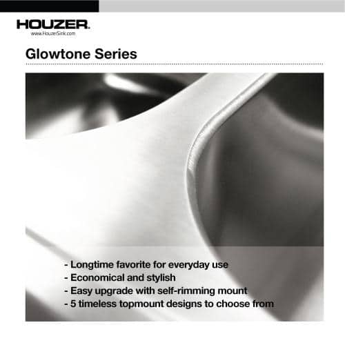Glowtone 25" Stainless Steel Single Bowl Kitchen Sink with 4 Faucet Holes