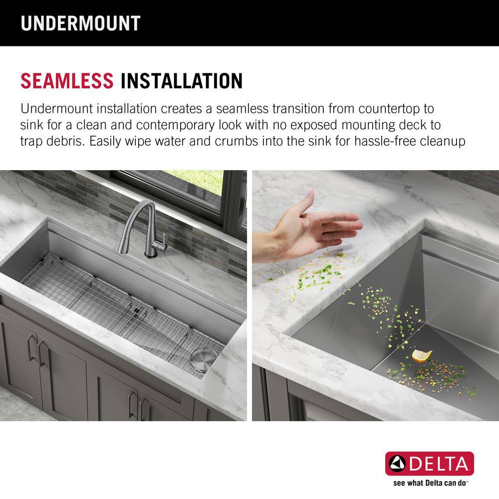 Delta Rivet 45" Stainless Steel Undermount Workstation Kitchen Sink