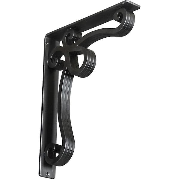 Ekena Millwork 2 in. x 15 in. x 12 in. Wrought Iron Triple Center Brace Orleans Bracket