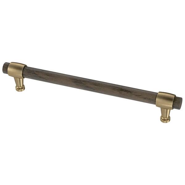 Liberty Modern 6-5/16 in. (160mm) Center-to-Center Champagne Bronze with Smoked Chestnut Wood Drawer Pull