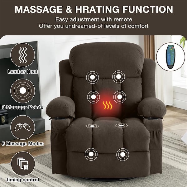 YOFE Modern Brown Fabric Manual Recliner Chair with USB and YOFE Modern Brown Fabric Manual Recliner Chair with USB and