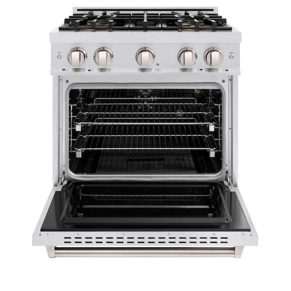 30 in. 4.2 cu. ft. Classic Gas Range with 4 Burner DuoPro Cooktop and Convection Gas Oven in Satin Stainless Steel