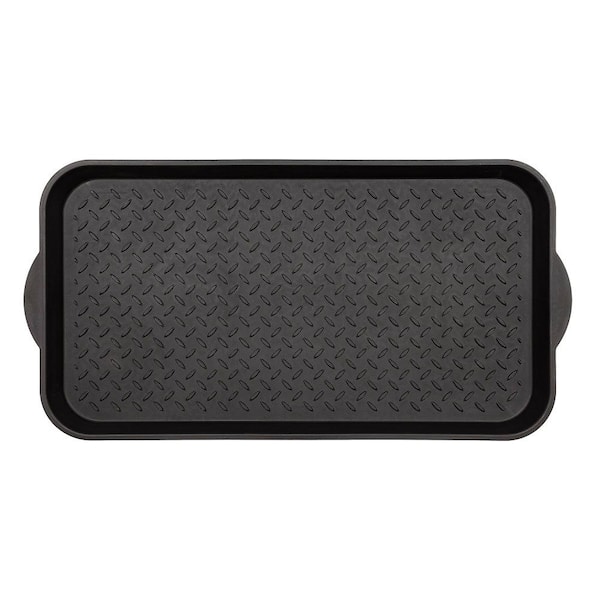 Mohawk Home Black 15 in. x 29 in. Rectangle Indoor/Outdoor Boot Tray