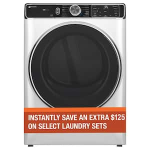 Profile 7.8 cu. ft. vented Electric Dryer in White with Steam and Sanitize Cycle, ENERGY STAR