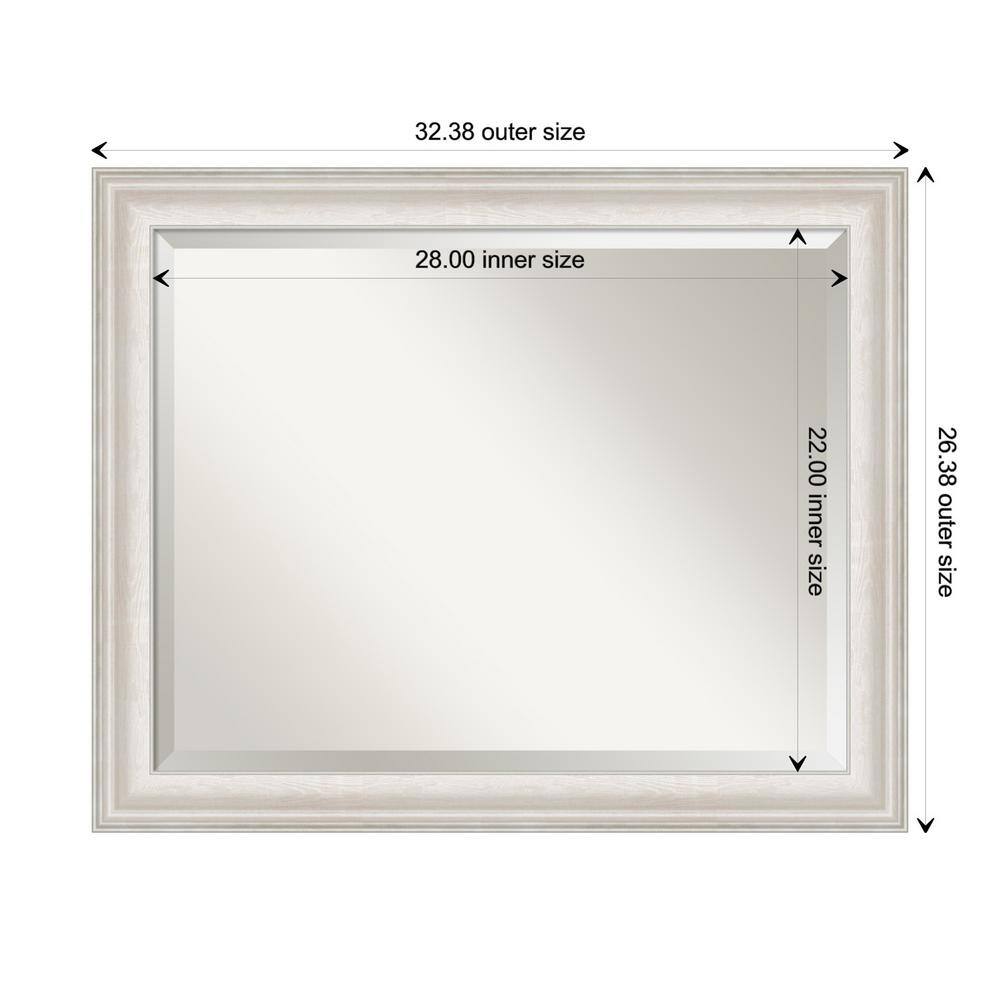 Trio White Wash Silver Rectangular Wall Mirror