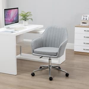 24" x 23.25" x 37.75" Grey Mid-Back Swivel Task Chair with Arms