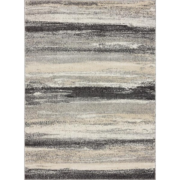 LUXE WEAVERS Towerhill Collection Gray 5x7 Modern Abstract Polypropylene Area Rug