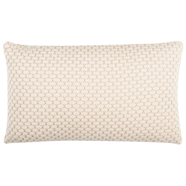 SAFAVIEH Sweet Knit Natural/Stone 20 in. x 12 in. Throw Pillow