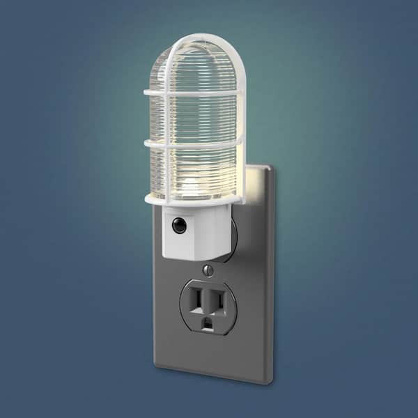 White Industrial Cage LED Night Light
