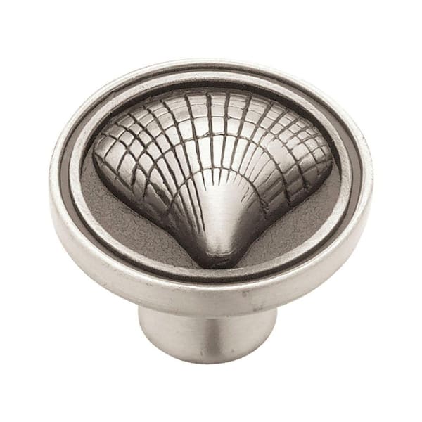 Liberty Seaside Cottage 1-3/8 in. (35mm) Brushed Satin Pewter Cockle Shell Round Cabinet Knob