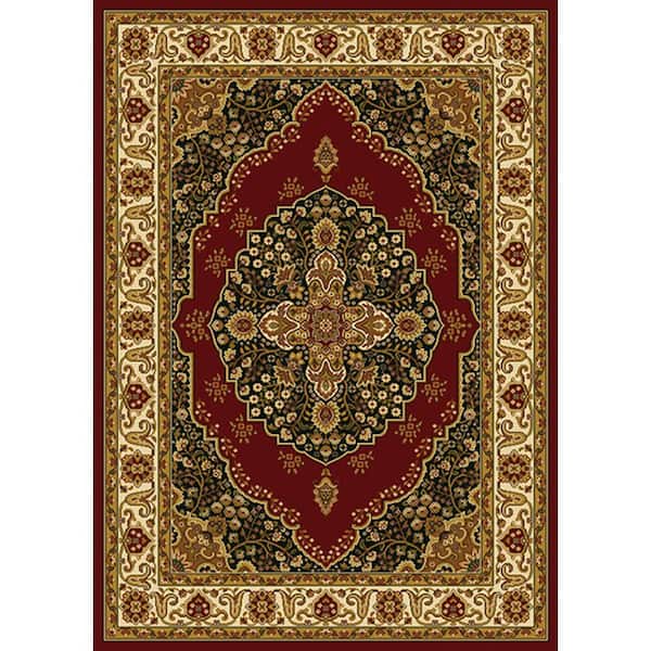 Home Dynamix Royalty Red/Ivory 5 ft. x 7 ft. Medallion Area Rug