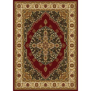 Royalty Red/Ivory 4 ft. x 5 ft. Medallion Area Rug