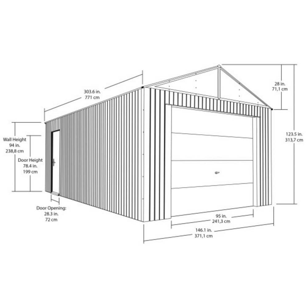 Everest Charcoal Steel Garage Kit with Roll-Up Door