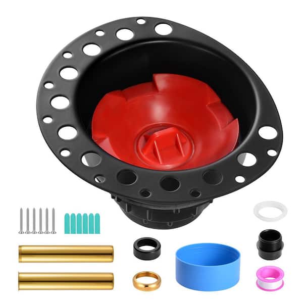 ABS Freestanding Tub Drain Kit, Brass Tail Pipes, Bathtub Drain Rough-in Kit, with ABS Adapter of Tailpiece, Compatible