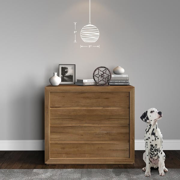 Wayve 1-Light Brass Pendant with Rippled Clear Glass Shade