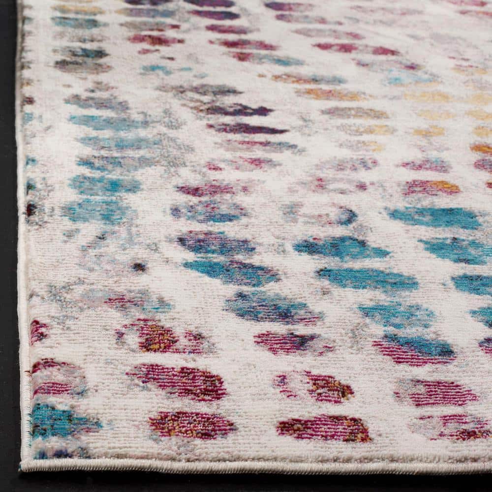 Aria Cream and Wine Synthetic Rectangular Area Rug 9' x 12'